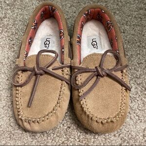 UGG Kids Tan Suede Slippers